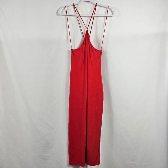 Fleur Du Mal High Neck Halter Slip Dress in Red - Size M - Picture 3 of 11